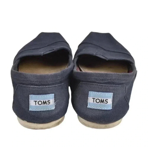Toms Classic Navy  Blue Canvas Shoes Flats Espadrilles Size 7 - Picture 4 of 12